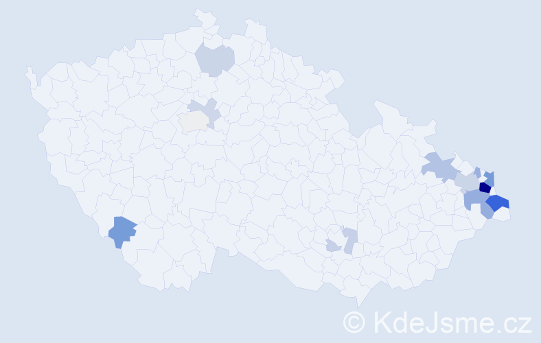 Příjmení: 'Jurczková', počet výskytů 39 v celé ČR