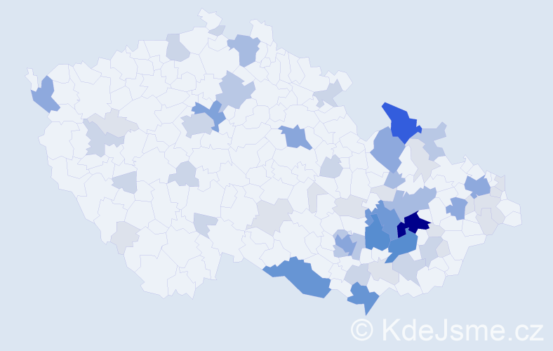 Příjmení: 'Pěček', počet výskytů 198 v celé ČR