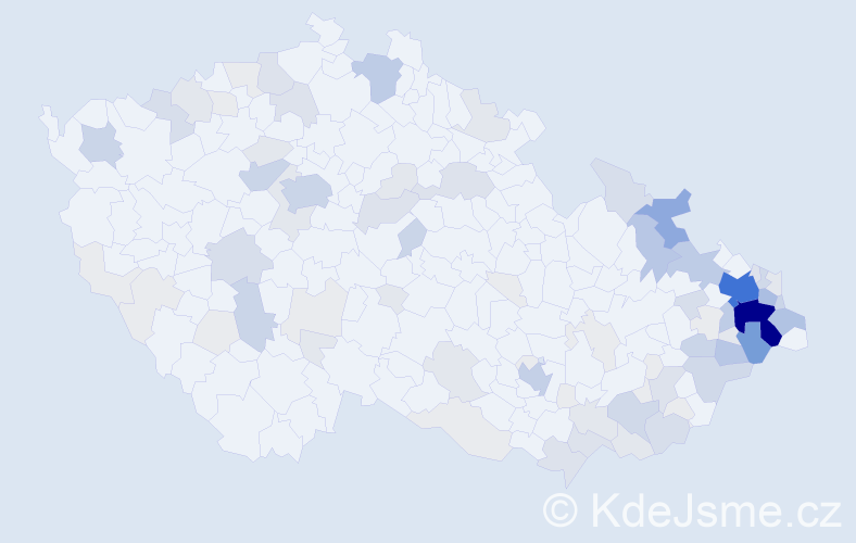 Příjmení: 'Ručka', počet výskytů 371 v celé ČR