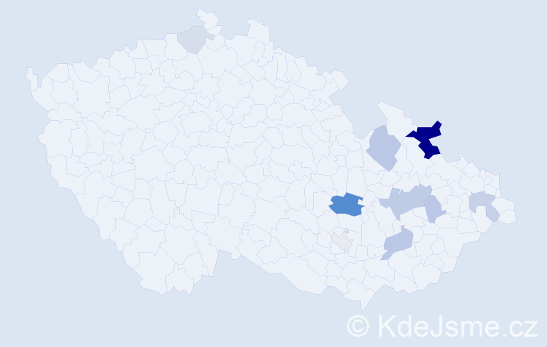 Příjmení: 'Hrouza', počet výskytů 29 v celé ČR