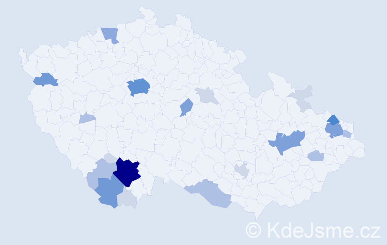 Příjmení: 'Placek', počet výskytů 68 v celé ČR