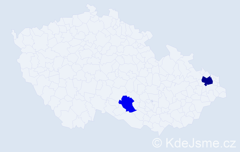 Příjmení: 'Miencilová', počet výskytů 9 v celé ČR