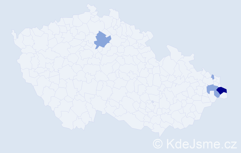 Příjmení: 'Pietrzyková', počet výskytů 13 v celé ČR