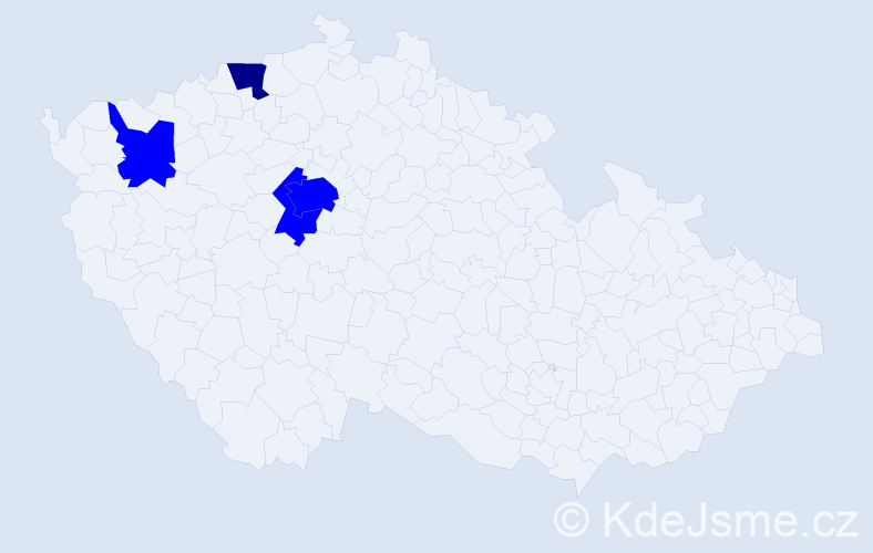 Příjmení: 'Cenovová', počet výskytů 5 v celé ČR