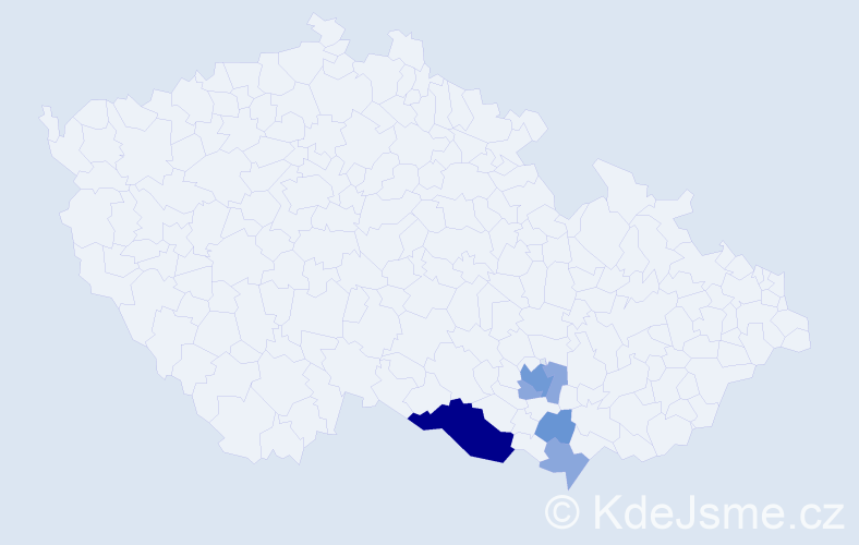 Příjmení: 'Mercineri', počet výskytů 15 v celé ČR
