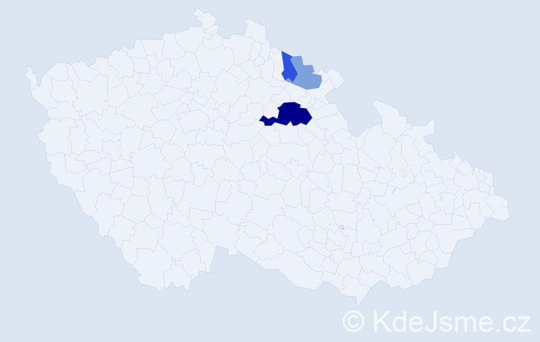 Příjmení: 'Ardelán', počet výskytů 8 v celé ČR