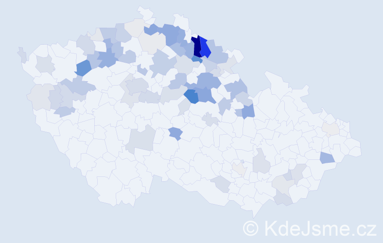 Příjmení: 'Kadavá', počet výskytů 303 v celé ČR