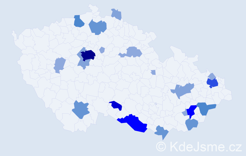 Příjmení: 'Hlatká', počet výskytů 64 v celé ČR