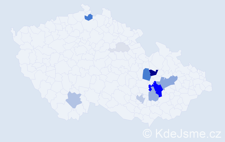Příjmení: 'Hadrová', počet výskytů 40 v celé ČR