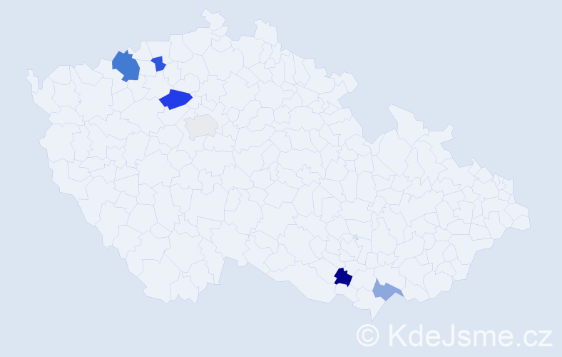 Příjmení: 'Freisingerová', počet výskytů 9 v celé ČR