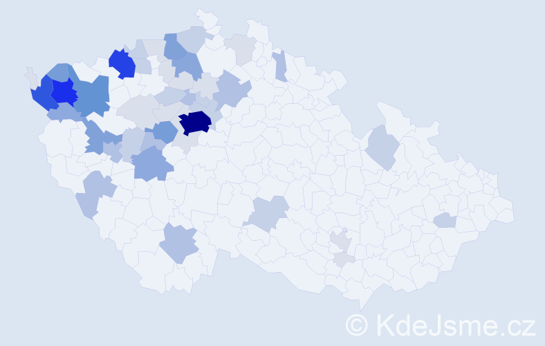 Příjmení: 'Klierová', počet výskytů 168 v celé ČR