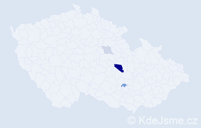 Příjmení: 'Točfousová', počet výskytů 5 v celé ČR