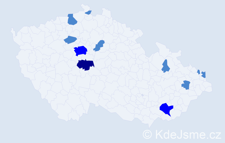 Příjmení: 'Kukurová', počet výskytů 15 v celé ČR