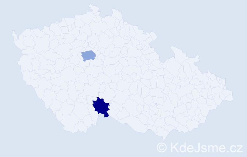 Příjmení: 'Vinogradov', počet výskytů 4 v celé ČR