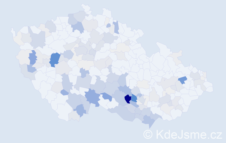 Příjmení: 'Budín', počet výskytů 602 v celé ČR