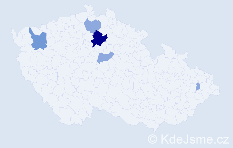 Příjmení: 'Čanaky', počet výskytů 11 v celé ČR