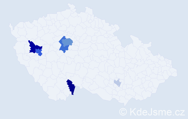 Příjmení: 'Zeng', počet výskytů 19 v celé ČR