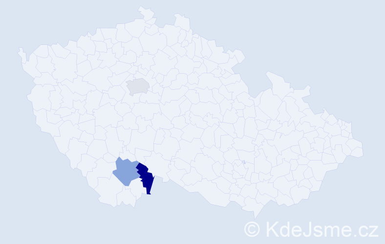 Příjmení: 'Vizelka', počet výskytů 3 v celé ČR