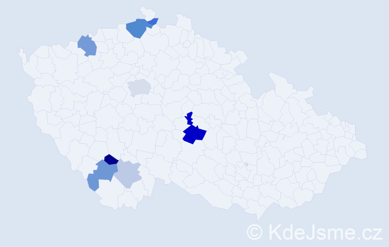 Příjmení: 'Vršitá', počet výskytů 16 v celé ČR