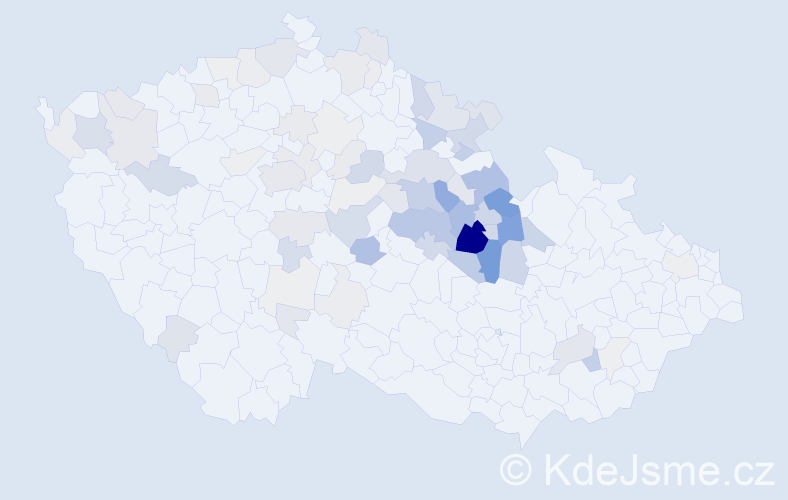 Příjmení: 'Vodehnal', počet výskytů 250 v celé ČR