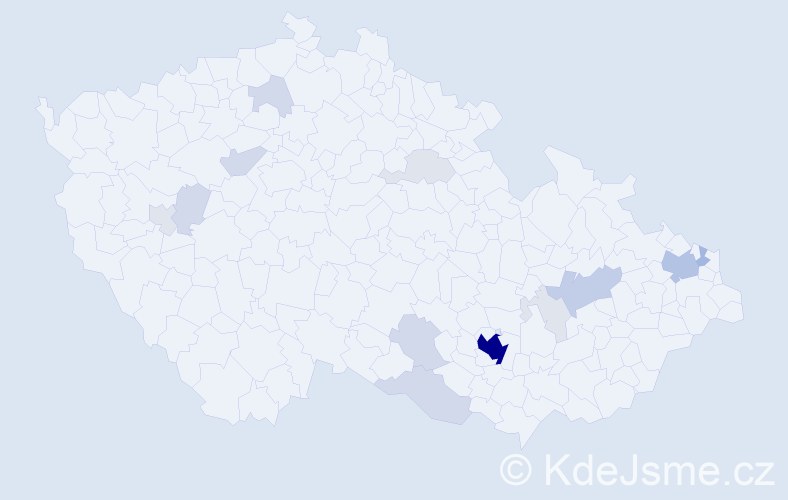 Příjmení: 'Dzurňáková', počet výskytů 57 v celé ČR