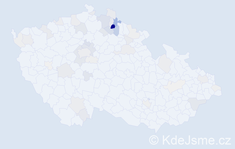 Příjmení: 'Šefrová', počet výskytů 142 v celé ČR