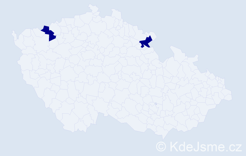 Příjmení: 'Čedrik', počet výskytů 2 v celé ČR