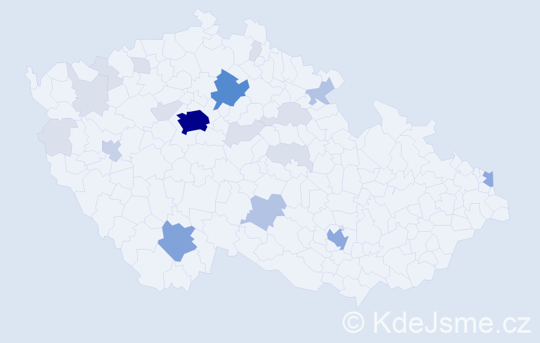 Příjmení: 'Bilous', počet výskytů 66 v celé ČR