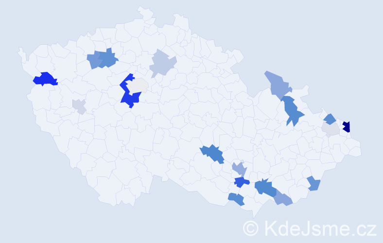 Příjmení: 'Zúbková', počet výskytů 44 v celé ČR