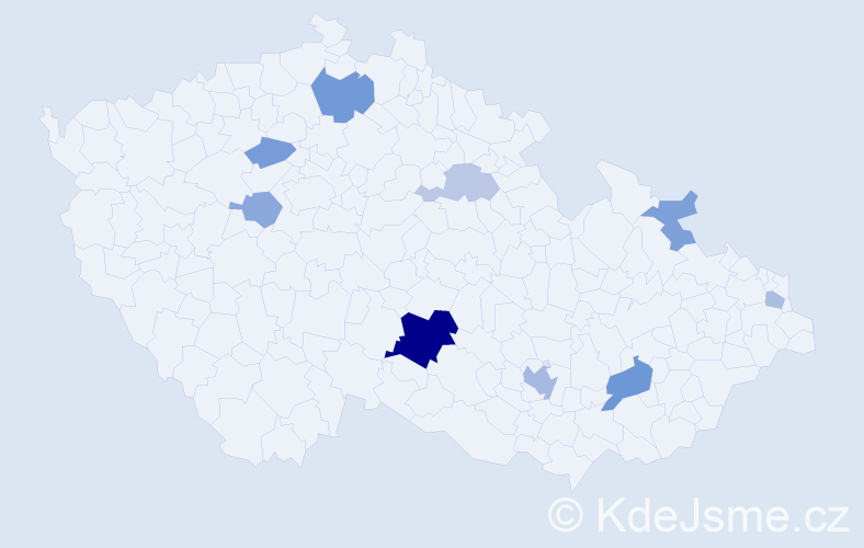 Příjmení: 'Hrbatá', počet výskytů 19 v celé ČR