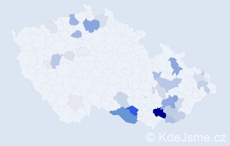 Příjmení: 'Jakša', počet výskytů 104 v celé ČR