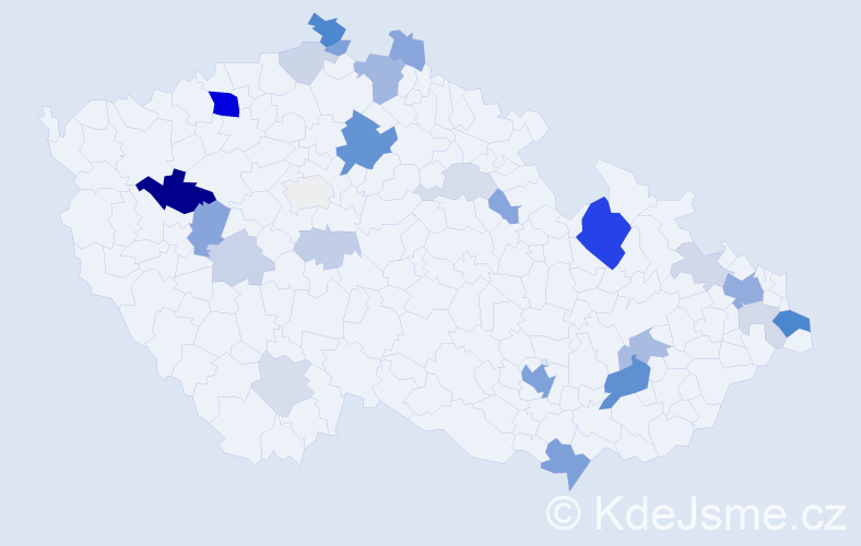 Příjmení: 'Bertóková', počet výskytů 81 v celé ČR