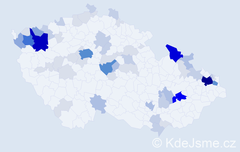 Příjmení: 'Goga', počet výskytů 189 v celé ČR