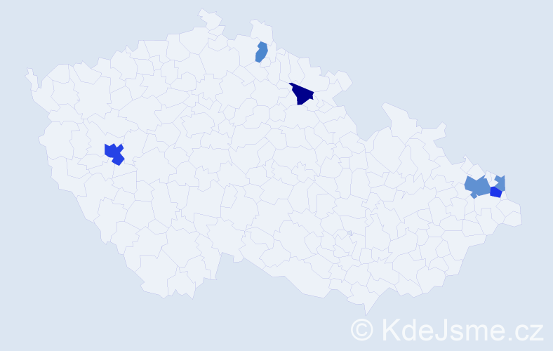 Příjmení: 'Bartmanová', počet výskytů 11 v celé ČR