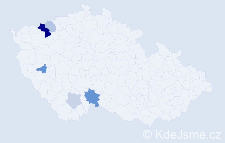Příjmení: 'Konášek', počet výskytů 10 v celé ČR