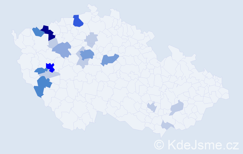 Příjmení: 'Bardounová', počet výskytů 56 v celé ČR