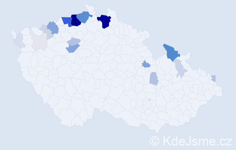 Příjmení: 'Badi', počet výskytů 187 v celé ČR