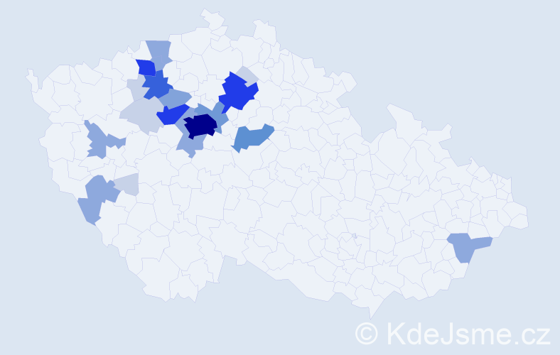 Příjmení: 'Klain', počet výskytů 71 v celé ČR