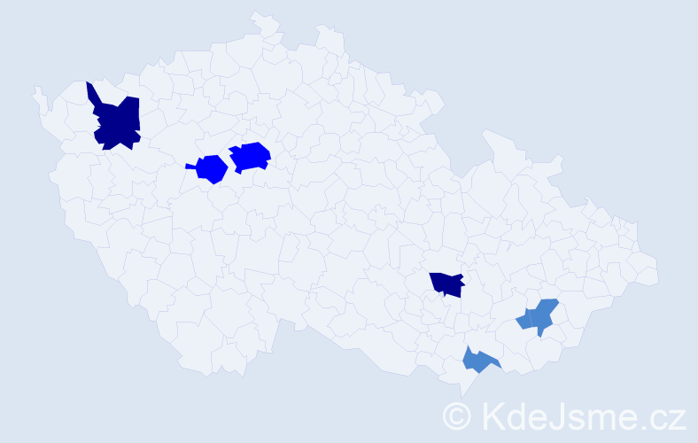 Příjmení: 'Čillíková', počet výskytů 13 v celé ČR