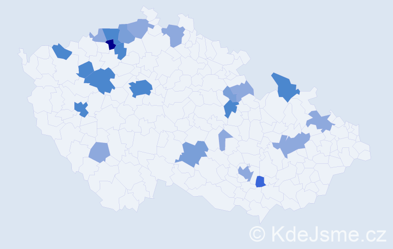 Příjmení: 'Lifka', počet výskytů 53 v celé ČR