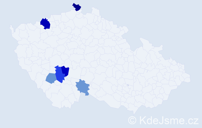 Příjmení: 'Drdelová', počet výskytů 11 v celé ČR