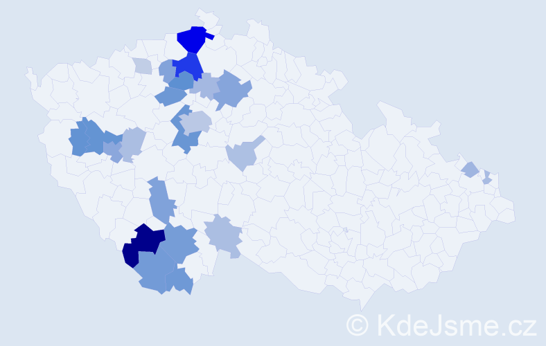 Příjmení: 'Piksa', počet výskytů 69 v celé ČR