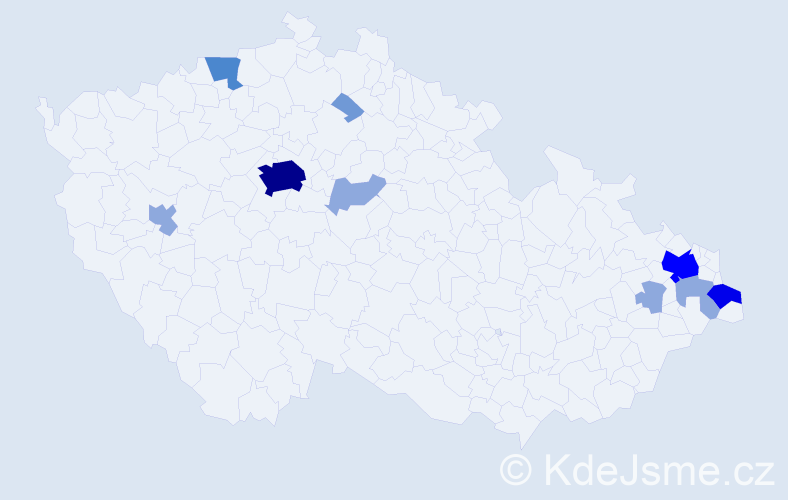 Příjmení: 'Zboranová', počet výskytů 24 v celé ČR