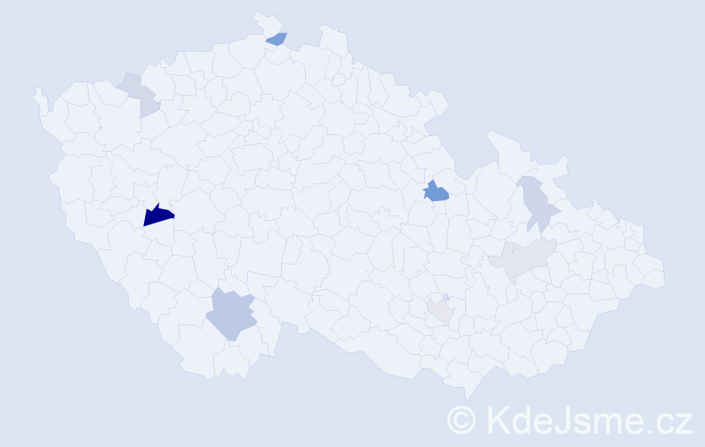 Příjmení: 'Čižmárik', počet výskytů 18 v celé ČR