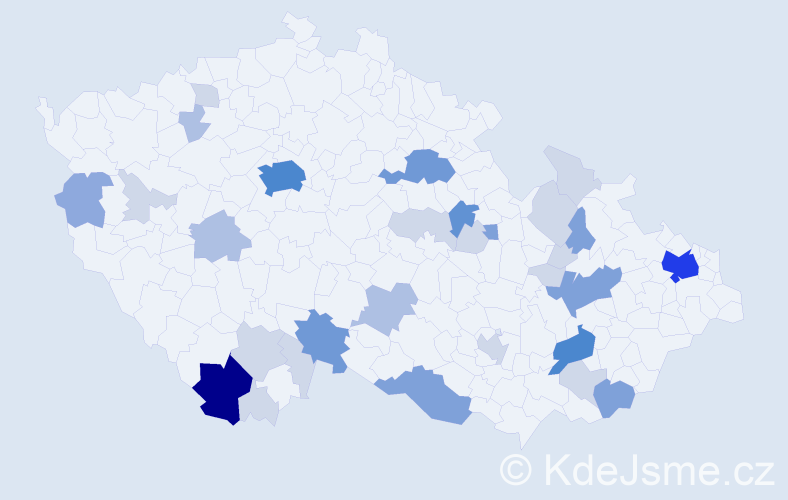 Příjmení: 'Skipala', počet výskytů 97 v celé ČR