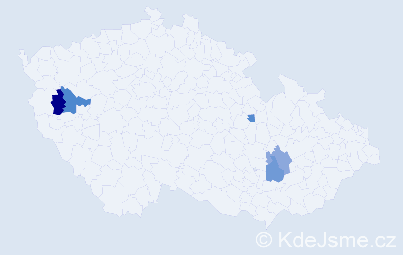 Příjmení: 'Empergerová', počet výskytů 10 v celé ČR