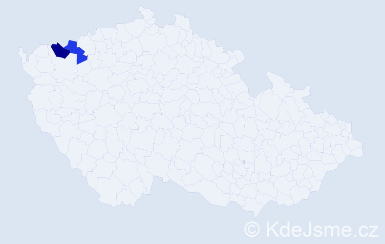 Příjmení: 'Dejcsövá', počet výskytů 2 v celé ČR