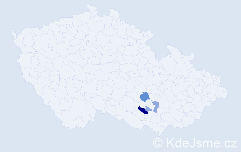 Příjmení: 'Tsyhak', počet výskytů 4 v celé ČR