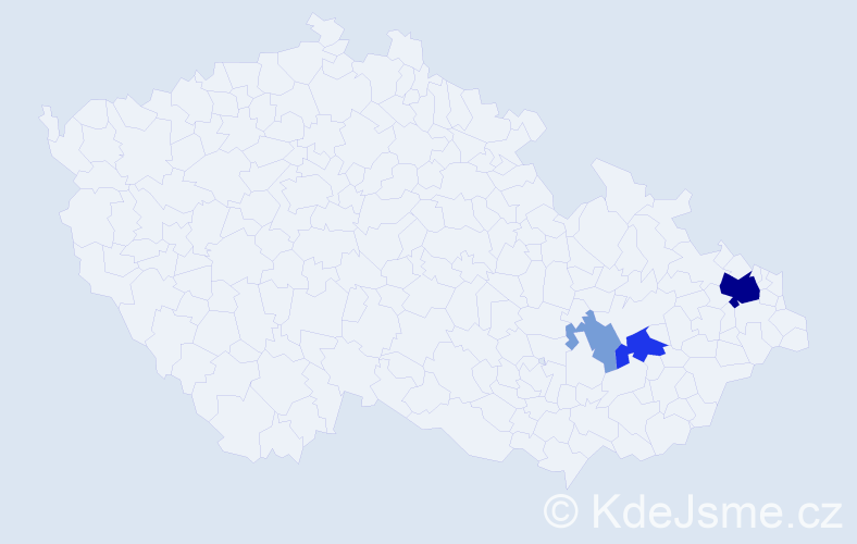 Příjmení: 'Michalczyková', počet výskytů 11 v celé ČR