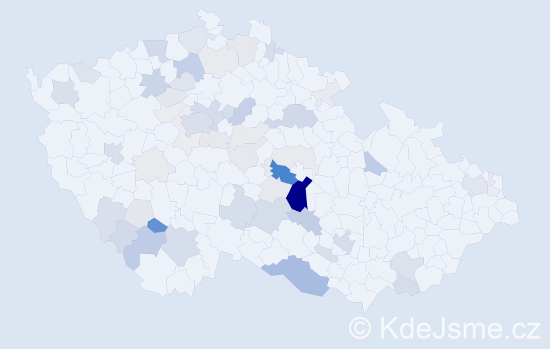 Příjmení: 'Blažíčková', počet výskytů 192 v celé ČR